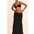PrettyLittleThing Linen Look Tiered Maxi Beach Skirt - Black