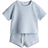 H&M Waffle Textured Cotton Two Piece Suit - Light Blue (1275157002)