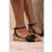 Where's That From Qween Knot Detail Wedge Shoes With Buckle Ankle Strap - Black