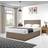 Open Coil Mattress 26 Inch Plain Headboard and 2 Drawers - Brown - Super King