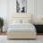Bedmaster Luxury Velvet 2 Drawer Divan Base And Lined Headboard - Natural - Single Continental Bed