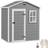 OutSunny Resin Garden Shed 6 x 4ft with Floor and Window Grey (Building Area )
