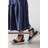 Good For The Sole Wide Fit Katherine Faux Suede Embellished Medium Wedge Sandals - Navy