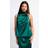 Little Mistress Green Satin Drape Top - 14