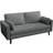 Yaheetech Fabric Square Arm Upholstered Dark Gray Sofa 170cm 3 Seater