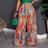 Shein Slaydiva Women Plus Size Casual Vacation Printed Wide Leg Long Pants - Spring/Summer