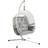 OutSunny Hanging Egg Chair with Stand Cushions for Garden Light Grey