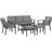 OutSunny 7 Seater Rattan Garden Furniture with Glass Coffee Table Grey Outdoor Lounge Set