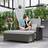 OutSunny Garden Rattan Furniture 2 Seater Patio Sun Lounger Daybed Sun Bed Outdoor Lounge Set