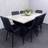 Kosy Koala 6 Seater Grey and Black Dining Set 77x117cm 7pcs