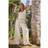 Yours Stripe Linen Tie Front Trousers - White