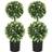 Homcom Set of Two 70cm Decorative Lavender Ball Tree Plants with Pots Artificial Plant