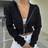 Shein Women's Solid Color Casual Hoodie Zip-Up Sweatshirt - Black