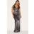 PrettyLittleThing Shape Chocolate Satin Polka Dot Plunge Front Maxi Dress