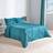 OHS Geo Quilted 7.5 Tog Duvet Set Teal Double Duvet Cover Blue (198x198cm)
