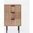 OHS Ribbed 3 Drawer Wood Bedside Table 24x36cm