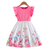 Shein Tween Girls Summer Elegant Floral Print Patchwork Cap Sleeve Casual Dress