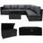 MonsterShop Rattan Modular 7 Piece Furniture 700L Storage Box - Black Outdoor Lounge Set