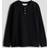 H&M Boys Black Waffled Jersey Henley Top - Black