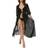 Shein Women Chiffon Kimono Cardigan Lace Long Maxi Dress Beach Dress Swimsuit Beach Poncho Bikini Cover Up