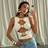 Shein Aloruh Women's Seashell Metal Decor Hollow Slim Camisole - Spring/Summer