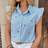 Shein Breezaya Women's Spring Summer Elegant Cap Sleeve Heart Print - Blue/White