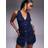 River Island Womens Blue Denim Button Skort Playsuit - Navy