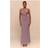 PrettyLittleThing Chiffon Cut Out Draped Maxi Dress - Mushroom