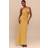 PrettyLittleThing Chiffon Cut Out Draped Maxi Dress - Mustard