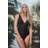 LTS Tall Aztec Trim Swimsuit - Black