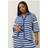 Yours Curve Crochet Shirt - Blue/White Stripe