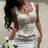 Shein Blommig Jacquard Stickad Tie-Front Camisole - Aprikos