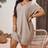 Shein Plus Size V-hals Midi Casual Solklänning - Aprikos