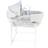 Clair De Lune Grey Dimple White Wicker Moses Basket with Rocking Stand 68 x 68 x 30 cm