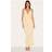 PrettyLittleThing Chiffon Drape Cut Out Midaxi Dress - Yellow