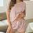 Shein Marled Knit Drawstring Waist Lounge Set