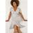 Roman Sequin Frill Hem Midi Dress - Silver