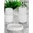 Showerdrape Bianco Frost Onyx White Striped 3 Piece Bathroom Accessory Set