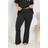 Yours Curve Pyjama Bottoms - Black Flare