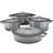 Procook 4 Piece Graduated Grey Cast Iron Casserole Dish Set Cookware Set with lid 4 Parts
