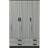 URBN Living Modern 3 Door 4 Storage Black/Ash Grey Wardrobe 108x180cm