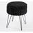OHS Faux Fur Ribbed Black Seating Stool 45cm
