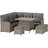 OutSunny 860-283V70GY Outdoor Lounge Set, 1 Table incl. 2 Chairs & 1 Sofas