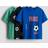 H&M 3-Pack T-Shirt Med Tryck - Blå/Fotboll