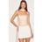 PrettyLittleThing Polka Dot Printed Scarf Detail Corset - Sand