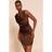 PrettyLittleThing Satin Draped Ruched Mini Dress - Chocolate