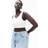 H&M Cropped Tanktop I Ribstrik - Hvid