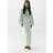 Gina Tricot Satin Long Sleeve Midi V Neck Tie Front Ruched Detail - Light Green
