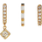 Safira Bling Huggie Hoops 3-pack - Gold/Transparent