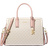 Michael Kors Laila Medium Signature Logo Satchel - Vanilla/Soft Pink